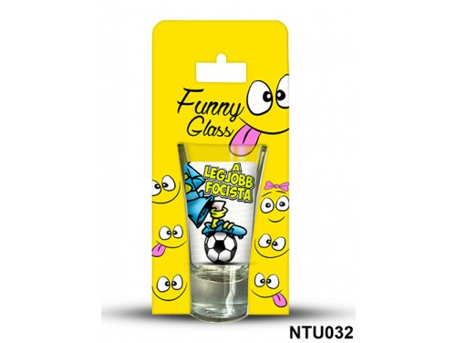 (NTU032) Neves pálinkás pohár 0,75 ml - A legjobb focista - Focis ajándékok